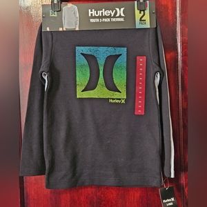 NWT Hurley Youth 2 pack thermal long sleeve boys size 7-8